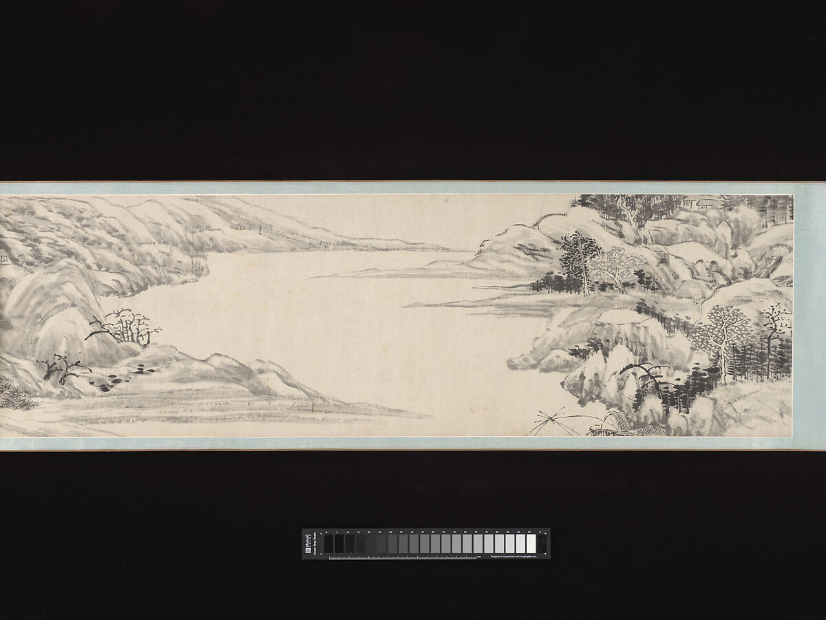 River and landscape, Huang Yue (Chinese, 1751–1841), Handscroll; ink on paper, China