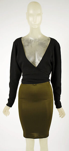 Ensemble, Giorgio di Sant&#39;Angelo (American, born Italy, 1933–1989), (a) wool, silk; (b) Lycra; (c) cotton, silk, American 