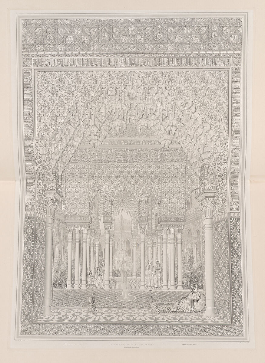 Plans, elevations, sections and details of the Alhambra : from drawings taken on the spot in 1834 by M. Jules Goury and in 1834 and 1837 by Owen Jones, with a complete translation of the Arabic inscriptions, and an historical notice of the Kings of Granada, from the conquest of that city by the Arabs to the expulsion of the Moors by Pasqual de Gayangos, Jules Goury (French, 1803–1834), Chromolithography, engravings