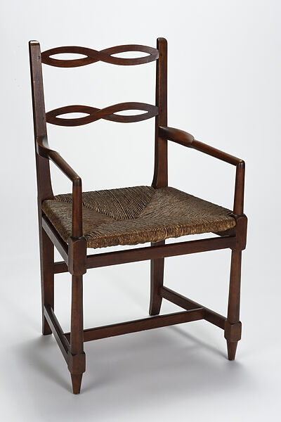 No. 57 Ribbon-back armchair, Frank Salvatore Landolfa, Walnut, rush seat