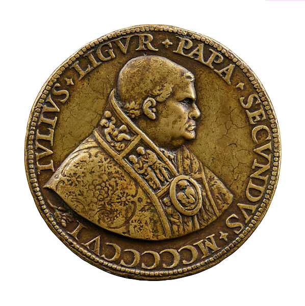Commemorative Medal with the Portrait of Pope Julius II (obverse); Bramante's Project for Saint Peter's Basilica(reverse), Caradosso (Cristoforo Caradosso Foppa), Copper alloy (cast)