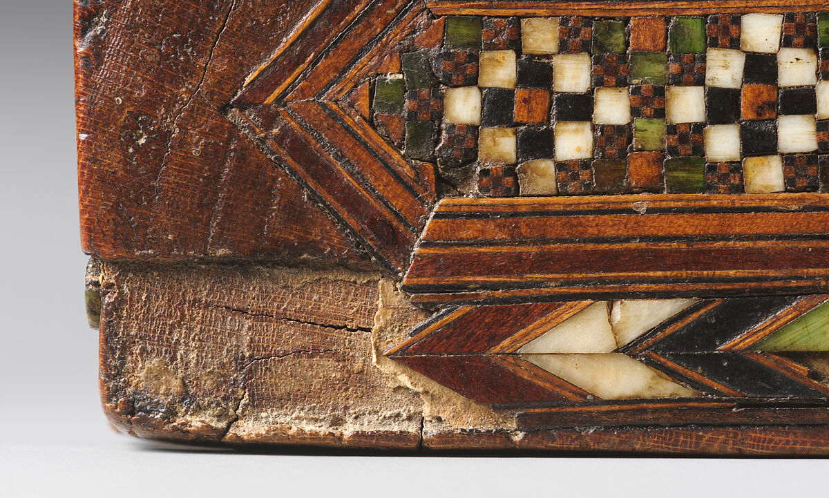 Marquetry Box for Weighing Scales, Wood; inlaid with bone, metal, and pigment