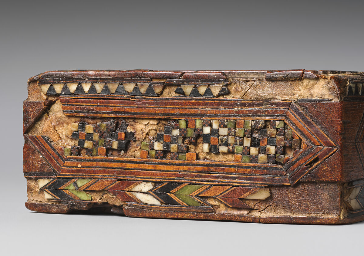 Marquetry Box for Weighing Scales, Wood; inlaid with bone, metal, and pigment