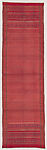 Pak Yok, ceremonial waist cloth with trellis pattern, Silk brocade and silk-and-silver-metal thread border, Thailand