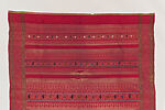 Pak Yok, ceremonial waist cloth with trellis pattern, Silk brocade and silk-and-silver-metal thread border, Thailand