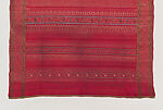 Pak Yok, ceremonial waist cloth with trellis pattern, Silk brocade and silk-and-silver-metal thread border, Thailand