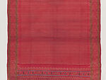 Pak Yok, ceremonial waist cloth with trellis pattern, Silk brocade and silk-and-silver-metal thread border, Thailand
