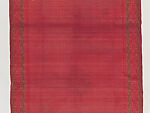 Pak Yok, ceremonial waist cloth with trellis pattern, Silk brocade and silk-and-silver-metal thread border, Thailand