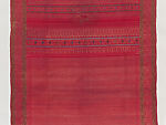 Pak Yok, ceremonial waist cloth with trellis pattern, Silk brocade and silk-and-silver-metal thread border, Thailand