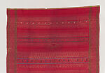 Pak Yok, ceremonial waist cloth with trellis pattern, Silk brocade and silk-and-silver-metal thread border, Thailand