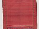 Pak Yok, ceremonial waist cloth with trellis pattern, Silk brocade and silk-and-silver-metal thread border, Thailand