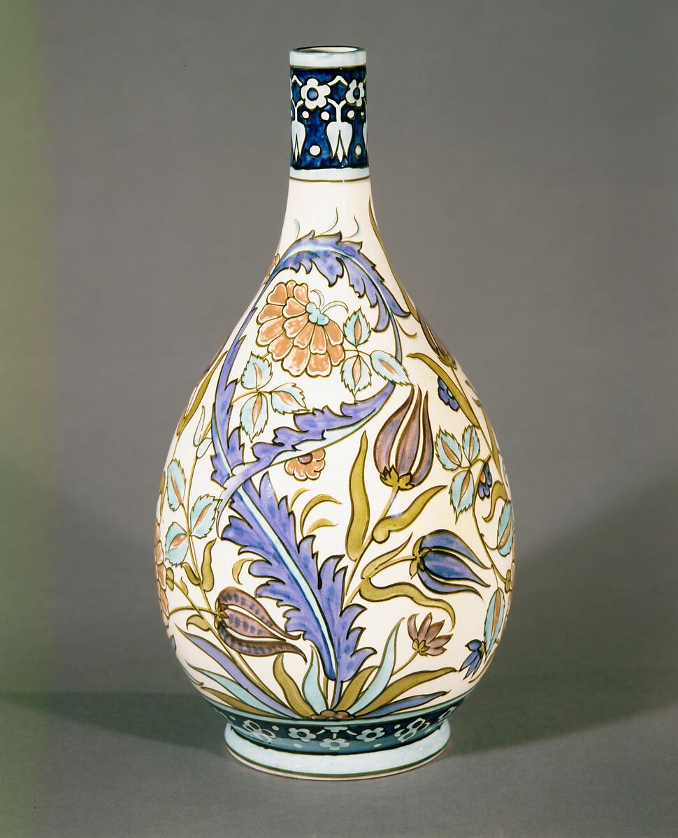 Vase, John Bennett (1840–1907), Earthenware, American