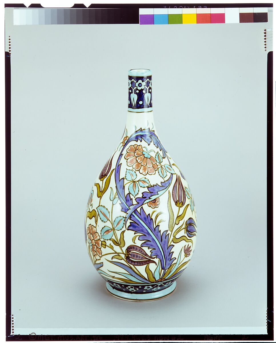 Vase, John Bennett (1840–1907), Earthenware, American