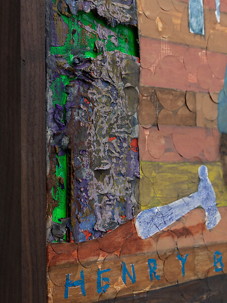 Cargo, Derek Fordjour (American, born Memphis, Tennessee, 1974), Acrylic, charcoal, cardboard, oil pastel, and foil on newspaper mounted on canvas