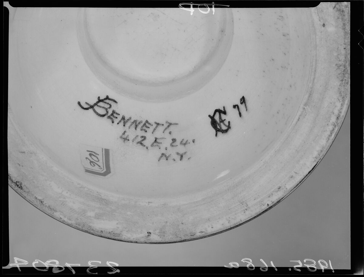 Vase, John Bennett (1840–1907), Painted and glazed earthenware, American