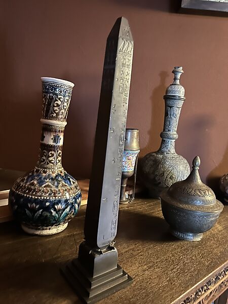 Obelisk (Cleopatra’s Needle), Lead, hollow cast with brown/gray patina