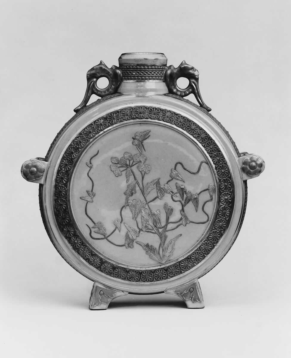 Pilgrim Vase, Chesapeake Pottery (Baltimore, Maryland, 1882–1914), Earthenware, American