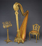 Louis XV Special Harp, Lyon &amp; Healy (American, Chicago, Illinois), Maple, spruce, rosewood inlay, gold leaf, American