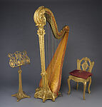 Louis XV Special Harp, Lyon &amp; Healy (American, Chicago, Illinois), Maple, spruce, rosewood inlay, gold leaf, American