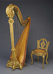 Louis XV Special Harp, Lyon &amp; Healy (American, Chicago, Illinois), Maple, spruce, rosewood inlay, gold leaf, American
