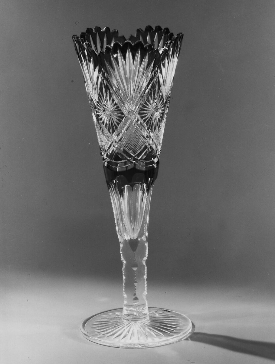 Vase, Dorflinger Glass Works (1865–1881), Cut blown glass, American 