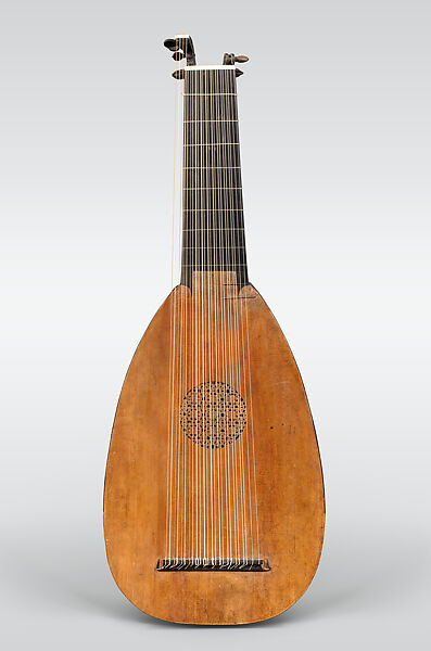 Thirteen-course lute, Thomas Edlinger  German, Spruce, hardwood, yew, maple, ebony, bone, possibly fruitwood, paper