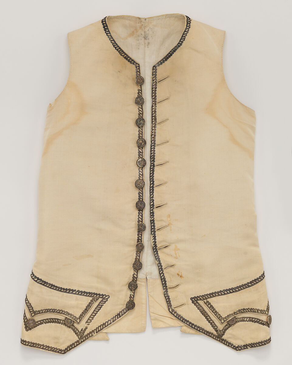 Suit, wool, silk, metallic embroidery, English