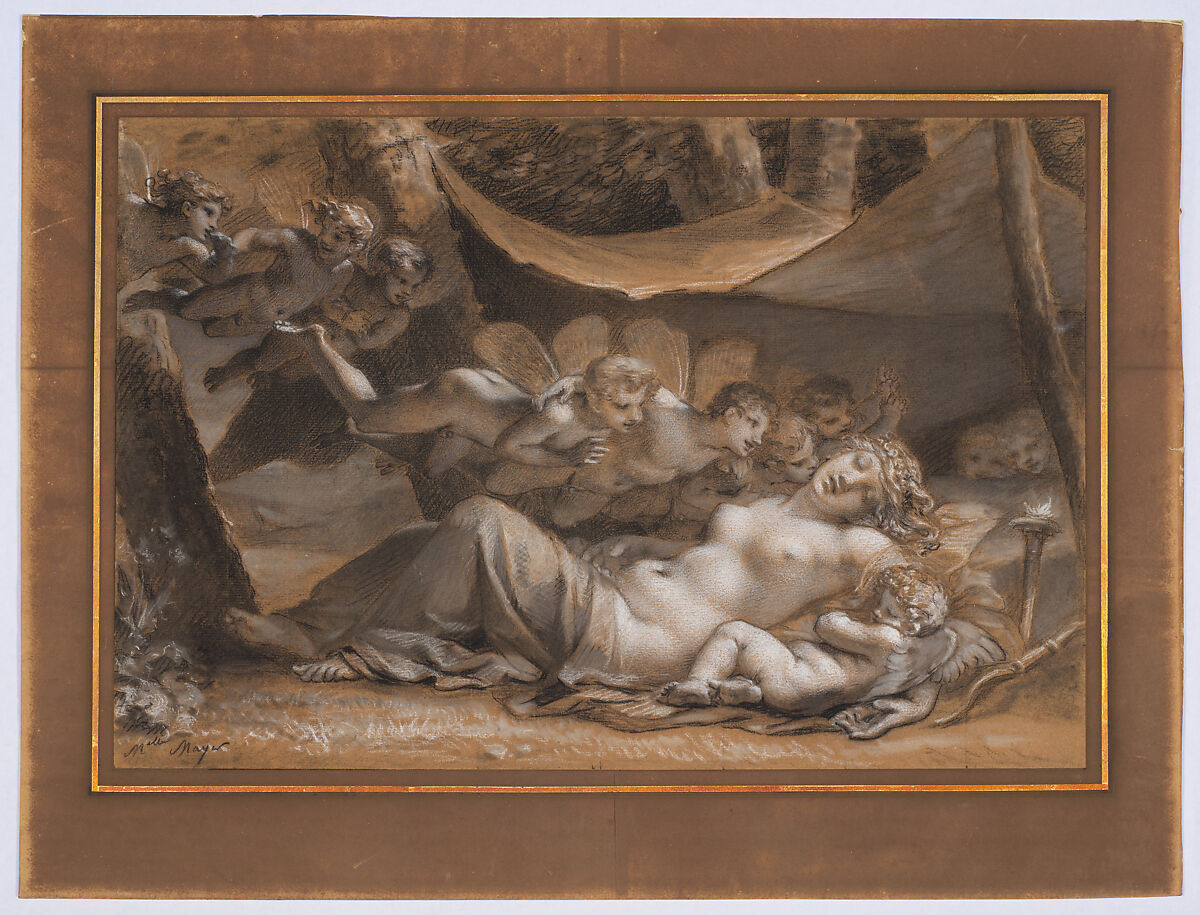 The Sleep of Venus, Pierre Paul Prud'hon (French, Cluny 1758–1823 Paris), Manufactured black and white chalks on laid paper