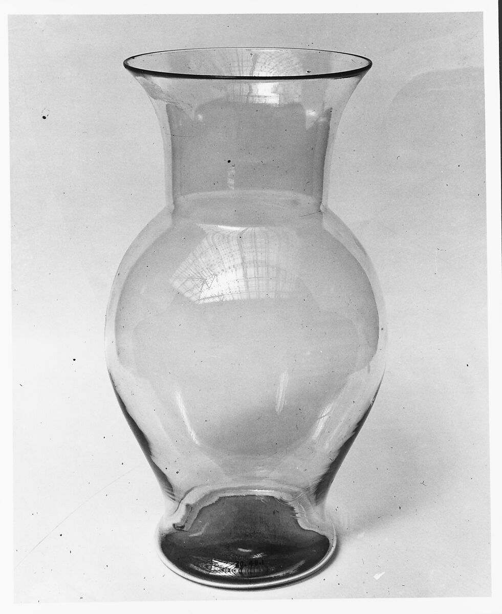 Vase, Jersey Glass Company of George Dummer (1824–1862), Free-blown lead glass, American 