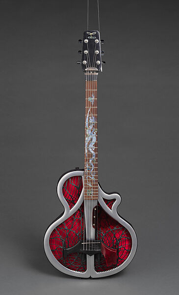 Ridgewing Guitar, Serial No. 4, Ridgewing Inc.  American, Investment-cast aluminum body frames; carbon-fiber grilles; rosewood fingerboard; composite neck; self-tuning headstock; under-saddle piezo pickup; integrated preamp; LED light-show system