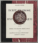 Ecrit en prose, ou, L'œuvre hypergraphique : roman, Alain Satié  French