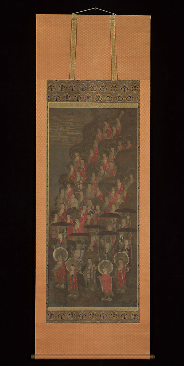 Descent of Deities to Earth, Unidentified artist (Chinese, 13th century), Hanging scroll; ink and color on silk, China