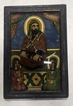 Imam ‘Ali and His Sons, Paint on glass