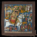 Hazrat-i Abbas On a White Steed, Paint on glass