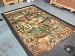 Parda Painting Depicting the Battle of Karbala, Oil on unstretched canvas (rolled)