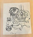 Horse with Trappings and an Image of the Lion and Sun, Sadegh Tabrizi  Iranian, Ink on paper