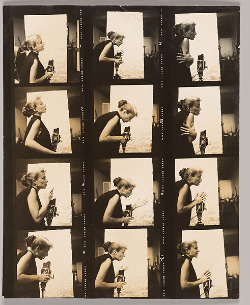 [Contact Sheet of Lillian Bassman at Work], Paul Himmel  American, Gelatin silver print