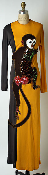 "Monkey Dress", Donald Brooks (American, New Haven, Connecticut 1928–2005 Stony Brook, New York), silk, wool, plastic, American 