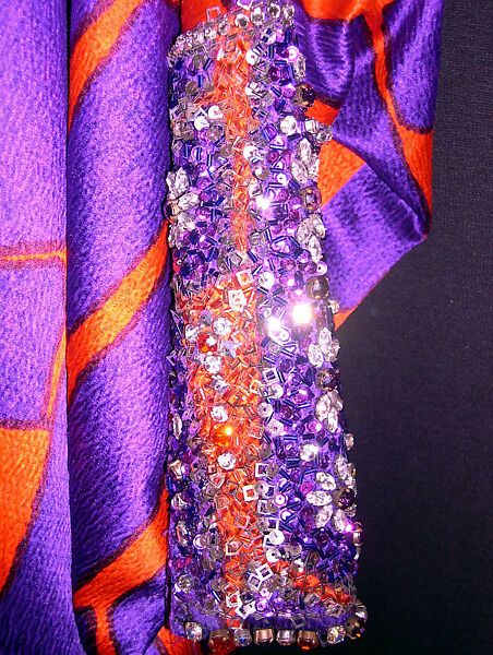 Ensemble, James Galanos (American, Philadelphia, Pennsylvania, 1924–2016 West Hollywood, California), a) silk, plastic, rhinestone; b) silk, American