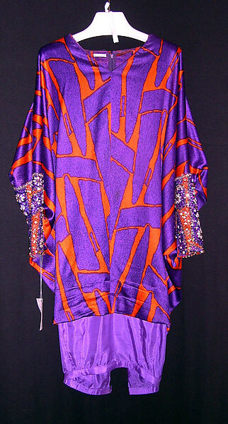 Ensemble, James Galanos (American, Philadelphia, Pennsylvania, 1924–2016 West Hollywood, California), a) silk, plastic, rhinestone; b) silk, American