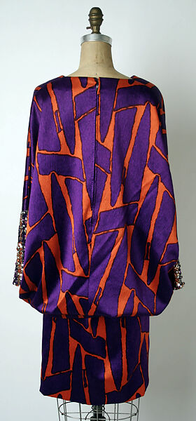 Ensemble, James Galanos (American, Philadelphia, Pennsylvania, 1924–2016 West Hollywood, California), a) silk, plastic, rhinestone; b) silk, American
