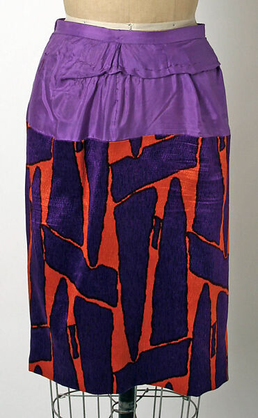 Ensemble, James Galanos (American, Philadelphia, Pennsylvania, 1924–2016 West Hollywood, California), a) silk, plastic, rhinestone; b) silk, American