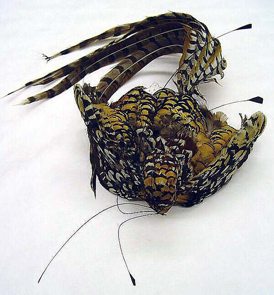 Hat, William J. (American, 1948–1962), feathers, coated cotton, plastic, American