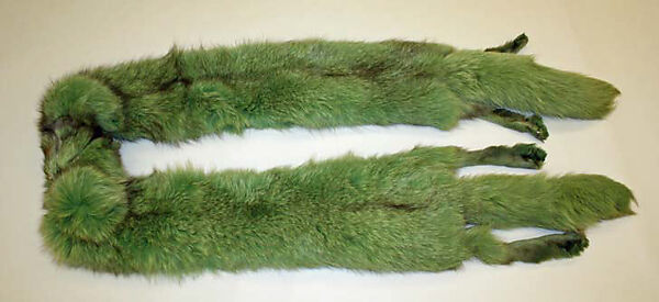 Accessory set, Revillon Frères (French, founded 1723), a) fur, rhinestone, metal, plastic; b) fur, silk, French