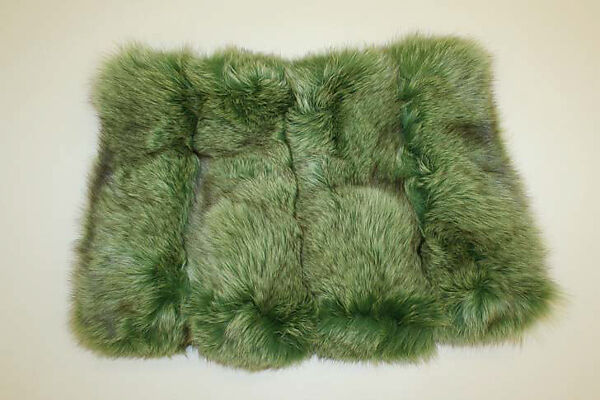 Accessory set, Revillon Frères (French, founded 1723), a) fur, rhinestone, metal, plastic; b) fur, silk, French