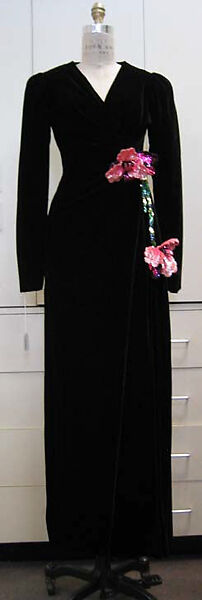 Ensemble, Yves Saint Laurent (French, founded 1961), a) silk, rhinestone, plastic; b) silk, plastic, French