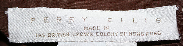 Ensemble, Perry Ellis Sportswear Inc. (American, founded 1978), (a–c) wool; (d) silk, American