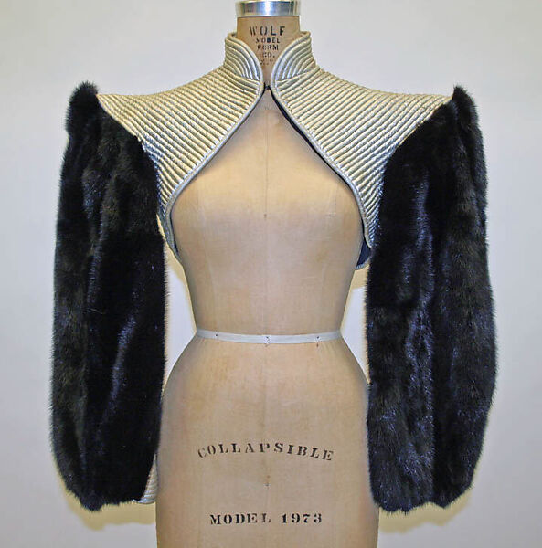 Evening ensemble, (a–d) Larry LeGaspi (American, born 1951), fur, American