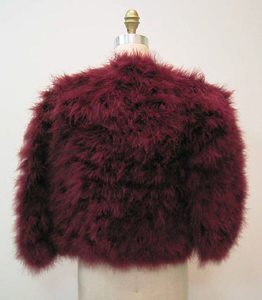 Jacket, Yves Saint Laurent (French, founded 1961), feathers, French
