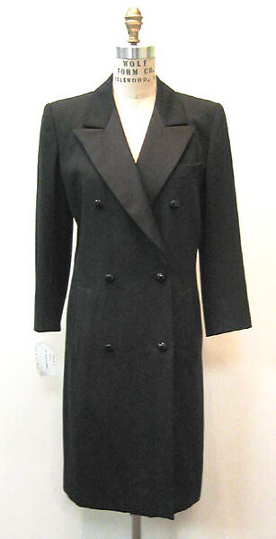 Dress, Yves Saint Laurent (French, founded 1961), wool, silk, jet, French 